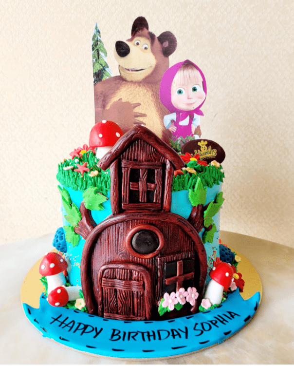 Masha Bear Themed Cake – Hannah Bakes